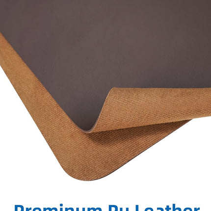 AFIING Leather Desk Pad Protector,Mouse Pad,Office Desk Mat, Non-Slip PU Leather Desk Blotter,Large desk mat,Waterproof Keyboard mat for Office/Home/Decor (Coffee,55"" x 17"")