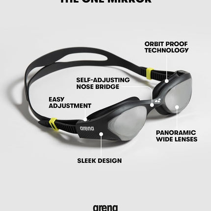 ARENA Unisex Adult The One Swim Goggles for Men and Women Watertight Fit Orbit-Proof Seals Anti-Fog Coated Mirror Lens, Blue/Blue Cosmo/Water