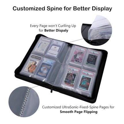 Rayvol PSA-Sized Slab Binder, Graded Card Binder for 40 PSA Slabs With 40 Sleeves, 4 Pockets Top Loading Card Holder Storage Album
