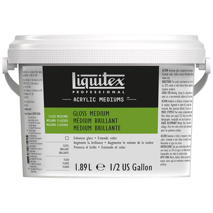 Liquitex 5338 Medium Brillante Profesional y Barniz para Pinturas Acrílicas, Aumenta el Brillo de las Pinturas Acrílicas y Mejora la Película y la Profundidad del Color - Botella de 1.89, Transparente