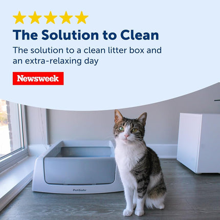 Official PetSafe ScoopFree Crystal Reusable Tray - Compatible with PetSafe ScoopFree Crystal Automatic Self-Cleaning Litter Boxes, Includes 4.3 lb of Premium Non Clumping Crystal Litter, Fresh Scent