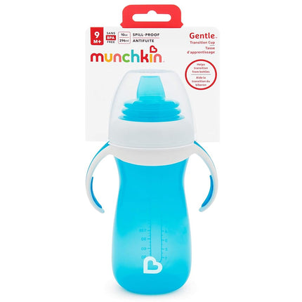 Munchkin Gentle Transition Baby Sippy Cup, Baby's First Sippy - Helps Babies & Toddlers Transitioning from Bottles to Cups, Spill Proof, 9 Months & Up, 10 Ounce, Green