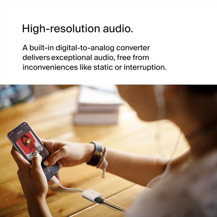 Belkin RockStar™ 3.5mm Audio + USB-C® Charge Adapter, Headphone Adapter w/USB-C 60W Power Delivery Fast Charging for iPhone 15, iPad Pro, Galaxy, Note, Google Pixel, LG, Sony Xperia & More - White