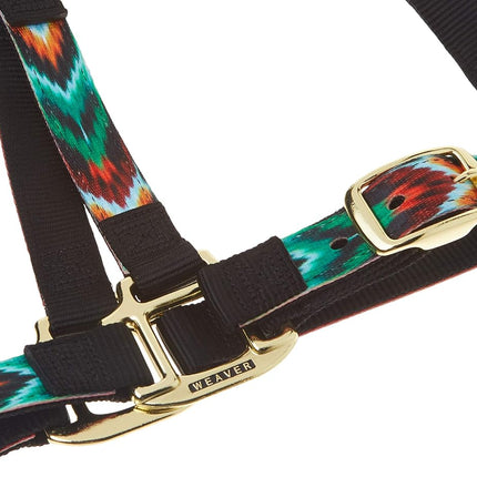 Weaver Leather Chevron Adjustable Nylon Horse Nylon Horse Halter, Average, Black/Multi