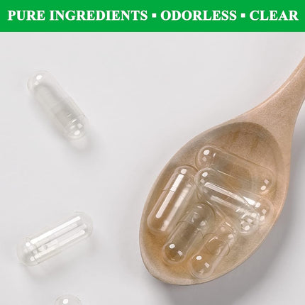 WANANFU Size 1 Empty Capsules Vegetarian (1000 Count) Bundle with Micro Lab Spoon, Clear Fillable Veggie Pill Capsules Size 1 for Making Your Own Supplements