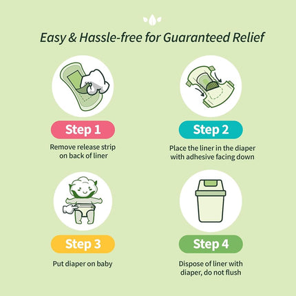 Organyc Baby Nappy Liners - 100% Certified Organic Cotton - Sensitive Skin - Fits All Brands and Sizes of Nappies Except Newborn - Pack of 20