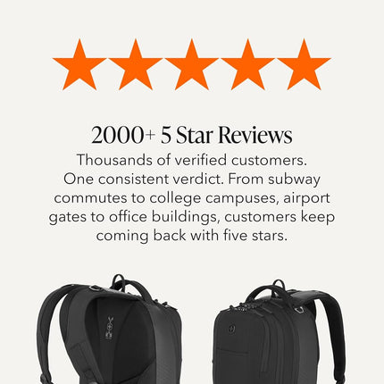 SWISSGEAR Cecil Laptop Backpack Fits up to 16-Inch Laptop, Daypack for Travel and Work, Black Hex, 18-Inch
