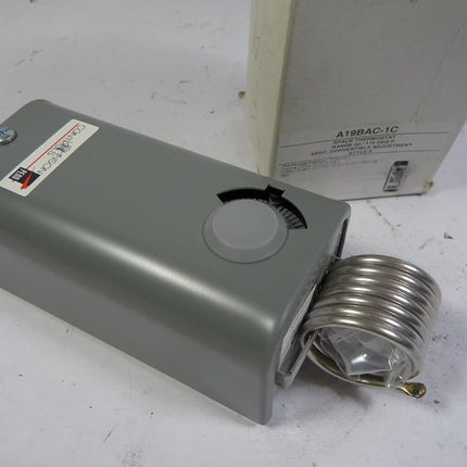 Johnson Controls A19BAC-1C Line Volt Mechanical Thermostat, 24 to 277 VAC, 10 Amp