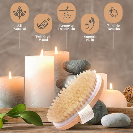Dali Cepillo Corporal para Piel Seca, Cerdas Naturales, Elimina Piel Muerta y Toxinas