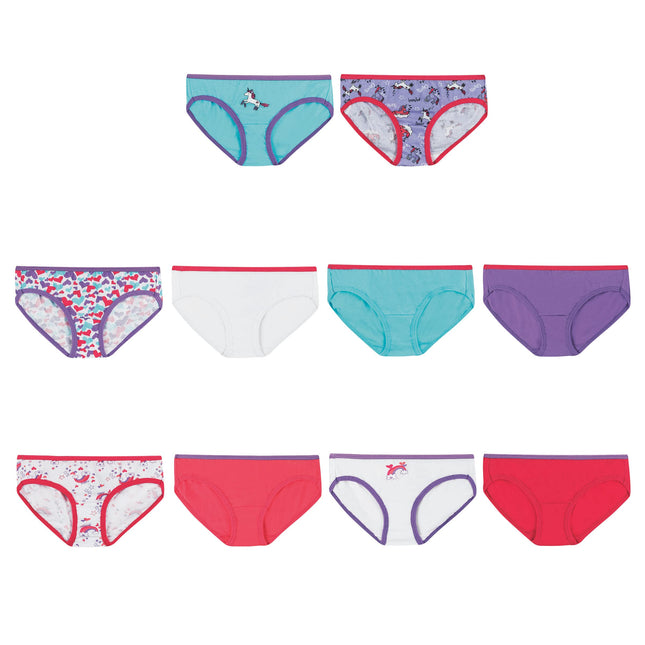 Hanes Girls' 100% Cotton Tagless Hipster Panties, 