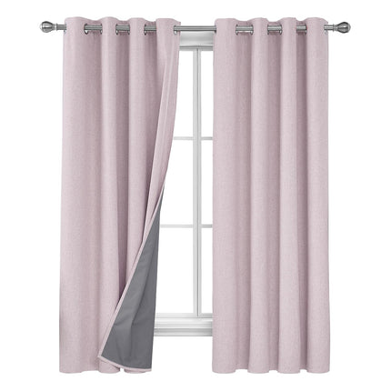 Deconovo Linen-Look 100% Blackout Curtains, Therma
