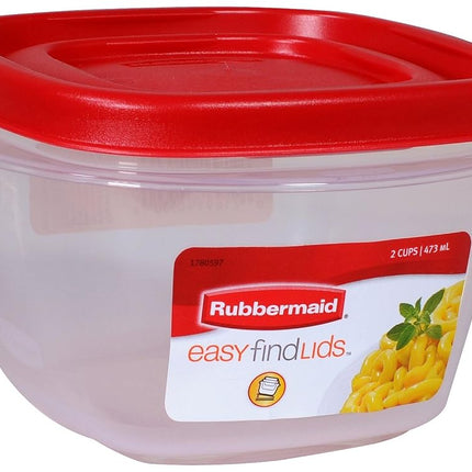 Rubbermaid 2-Cup 7J60 Easy Find Lid Square Food St