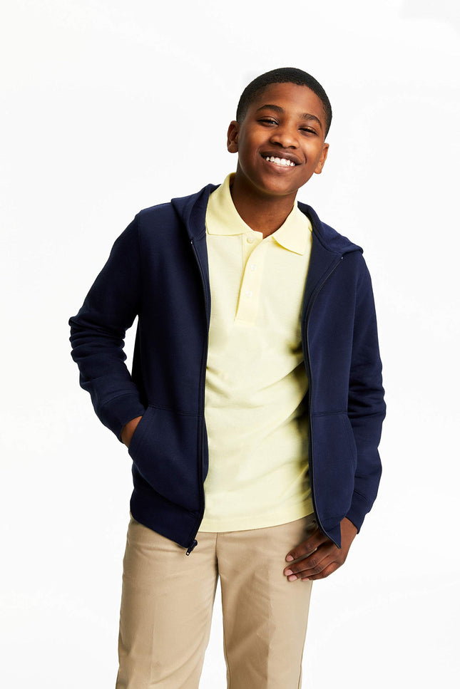 French Toast Boys' Fleece Hooded Sweatshirt, Black, 4T