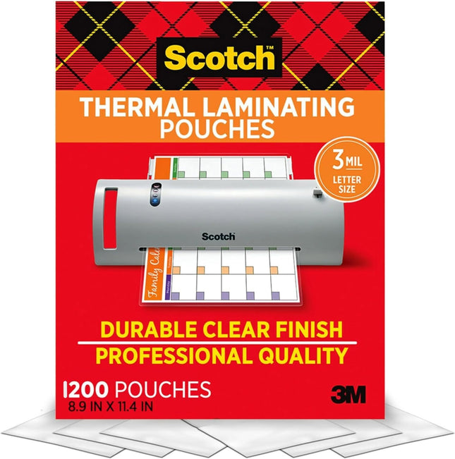 Scotch Thermal Laminating Pouches, 3 Mil Letter Si