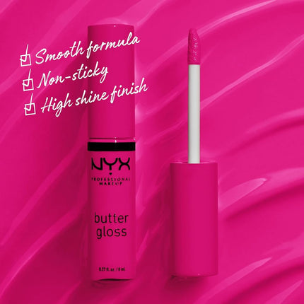 NYX PROFESSIONAL MAKEUP Butter Lip Gloss, 3 Colors, Angel Food Cake, Creme Brulee, Madeleine, 0.27 Fl Oz, Pack of 3