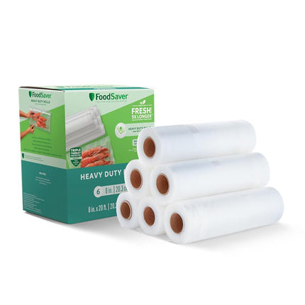 FoodSaver Heavy-Duty Vacuum Seal 8 x 20' Roll, 6-P