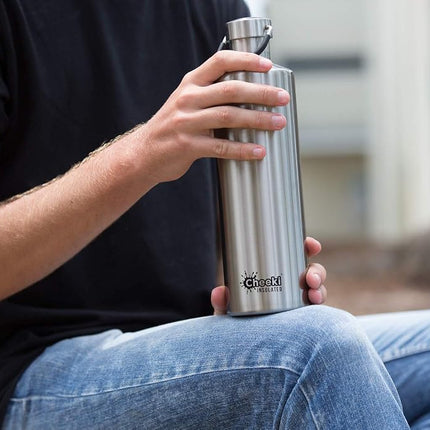 CHEEKI Classic Insulated Bottle, 1 Litre Capacity, Silver