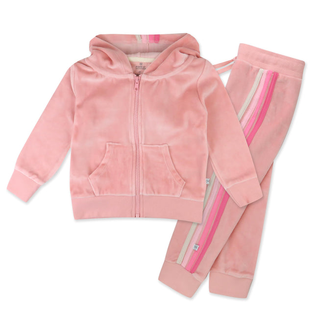 HonestBaby Velour Pullover Hoodie and Zip Front Sw