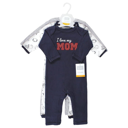 Hudson Baby baby-girls Cotton Coveralls, Love Mom, 12-18 Months