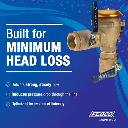 Febco T765EBV Backflow Preventer with Quarter Turn Shutoff with Smart Enabled Ready, 1 Inch