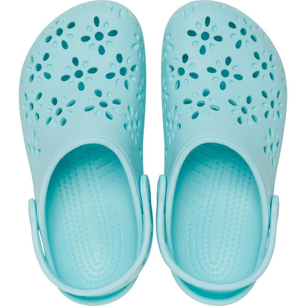 Crocs Unisex Kids Clog, Classic Floral Cut Out Clog T, Aquamarine, 9 UK Child