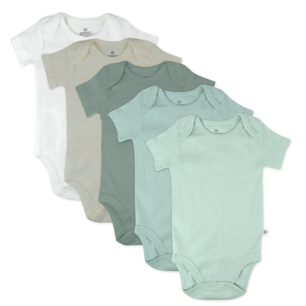 HonestBaby Baby-Boys 5-Pack Short Sleeve Bodysuits