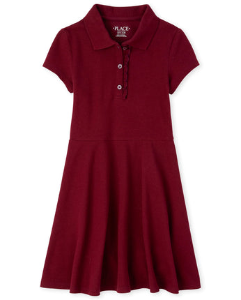 The Children's Place Girls' Short Sleeve Ruffle Po