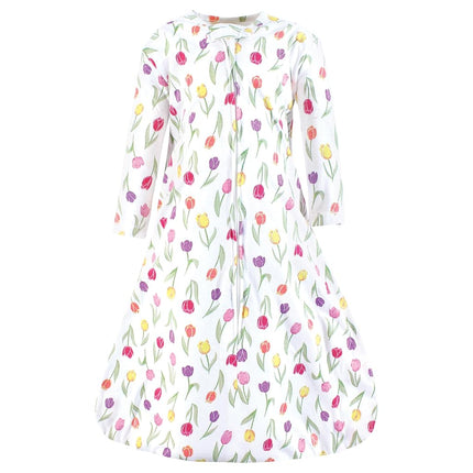Saco de dormir de algodón de manga larga para bebé unisex Hudson Baby, Saco, Manta, Tulipes de Primavera, 18-24 Meses