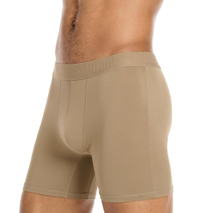 PUMA Men's 5 Pack Performance Boxer Briefs, Olive/Blue/Black, M
