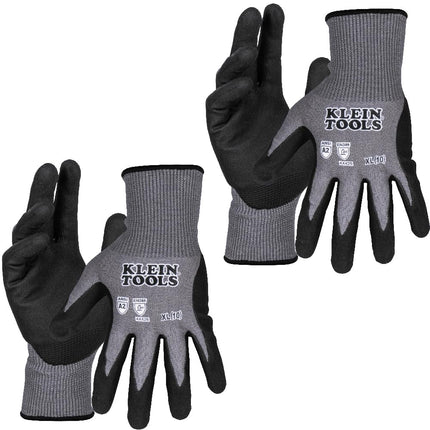 KLEIN TOOLS Knit Dipped Gloves, Cut Level A2, Touchscreen, XL, 2-Pair