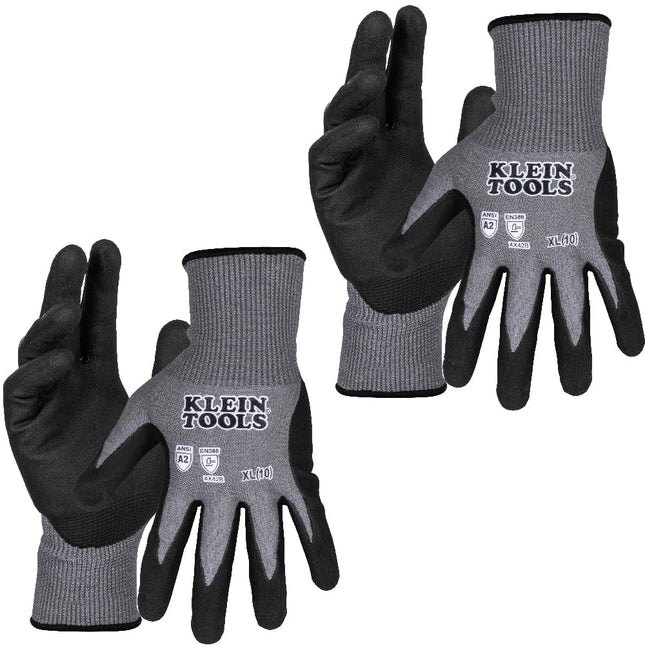 KLEIN TOOLS Knit Dipped Gloves, Cut Level A2, Touc