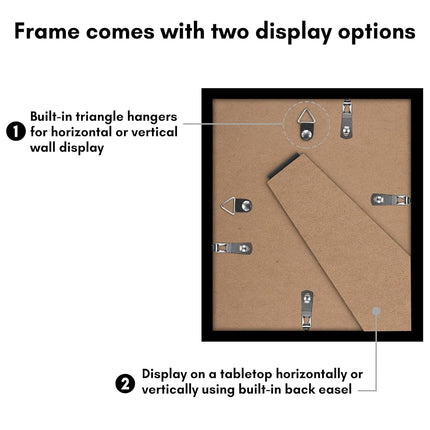 Americanflat 7x8 Picture Frame with Polished Plexiglass - Set of 5 - Use as 4x5 Frame with Mat or 7x8 Frame Without Mat - Galleria Collection - Gallery Frames for Tabletop and Wall Display - Black