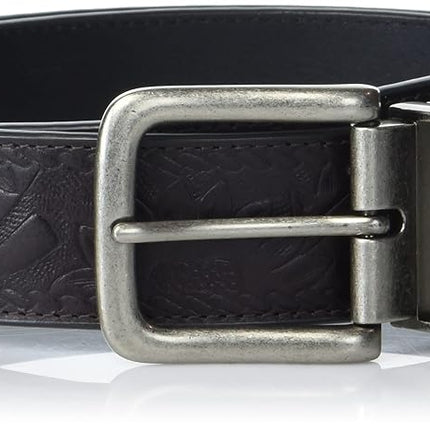 Lucky Brand Men's Reversible Genuine Leather Belt | Classic | Casual | Dress | Everyday | Western | Metal Buckle, Western Reversible - Brown/Black, 91cm