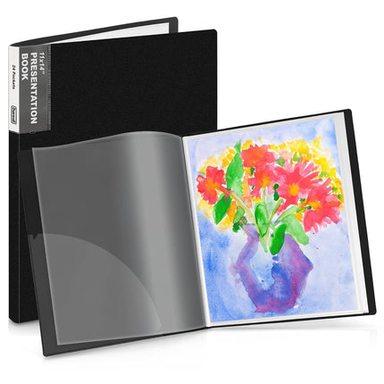 Dunwell 11x14 Binder with Sleeves - (Black), 24 Po