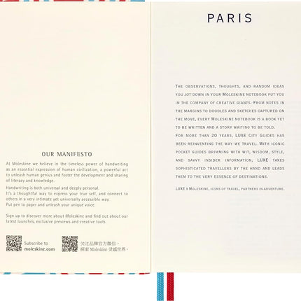 Moleskine LUXE x Paris City Travel Guide Notebook, Pocket (3.5" x 5.5"), 112 pages