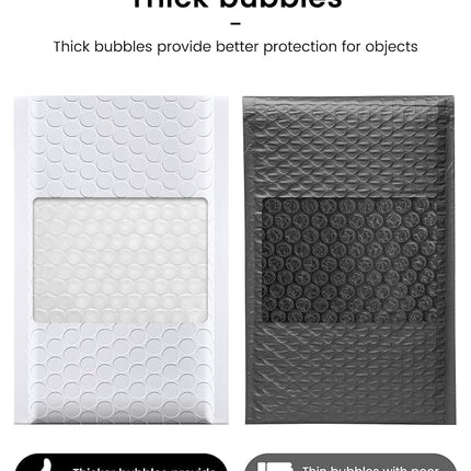GSSSUSA Bubble Mailers 4x8 Inch 100 Pack Padded Envelopes Usable Size 4x7 Inch Shipping Envelopes Self Seal Small Packaging Shipping Bags for Mailing Jewelry, Small Business, White