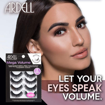 Ardell Lashes Mega Volume 252, 4 Pairs x 2 Packs (8 Pairs)