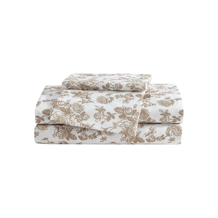 Betsey Johnson - Twin XL Bed Sheets, Soft & Lightweight Bedding, Fade & Wrinkle Resistant, Dorm Essentials (Garden Toile Brown)