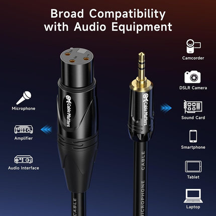 Cable Matters Unbalanced XLR to 3.5mm Female to Male Mono Microphone Cable 3 Feet