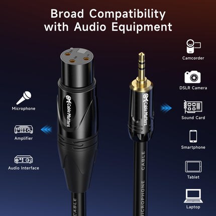 Cable Matters Cable XLR a 3,5 mm desbalanceado largo - 4,5 m, macho a hembra, cable de 1/8 de pulgada a XLR