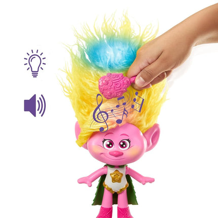 DreamWorks Trolls Band Together Rainbow HairTunes Viva Doll, Doll & Cape Accessory with Light-Up Hair, Music & Sounds, Gift for Ages 3 Years Old & Up, HNF21
