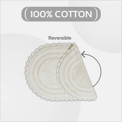 Better Trends Luxurious Lilly Crochet Oval 17x24 Rugs 100% Cotton Bathroom Rug Soft Water Absorbent Washable Reversible Mats for Bathroom Floor Decor Bedroom Kitchen Ivory