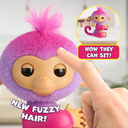 Fingerlings 2023 NEW Interactive Baby Monkey Reacts to Touch – 70+ Sounds & Reactions – Charli (Purple)