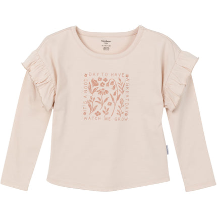 Gerber Baby Girls Toddler Girls' 3-piece (2 Tops and Pants) SetToddler Girls' 3-Piece (2 Tops and Pants) Set, Tan, 4T