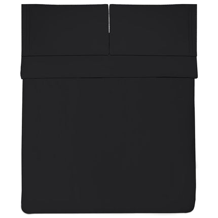 Sweet Home Collection Luxury Bedding Set with Flat, Fitted Sheet, 2 Pillow Cases, Microfiber, Black, Queen