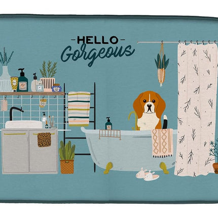 Caroline's Treasures CK7462DDM Tricolor Beagle in Bathtub Dish Drying Mat, Polyester, Multicolor