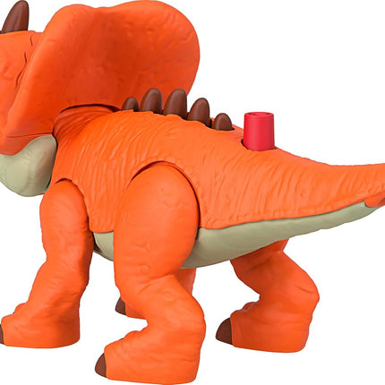 Fisher-Price Imaginext Jurassic World: Rebirth Dinosaur Action Figure with Kid-Activated Motion & Growing Spikes, 7.75-inch Aquilops Dino Toy, JGP99
