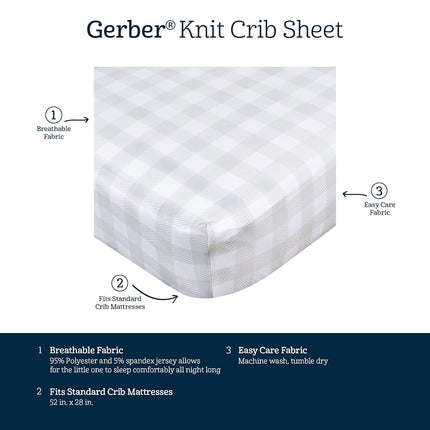 Gerber Baby Unisex Fitted Crib Bedsheet 2-Pack Knit, Dino Time, One Size