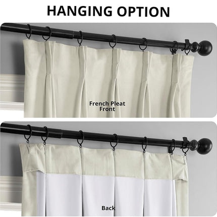 HPD Half Price Drapes Velvet Blackout Curtains/Drapes - 96 Inches Long 1 Panel Blackout Curtain Signature Pleated for Living Room & Bedroom - 25W X 96L, Off White