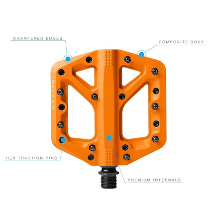 Crankbrothers Stamp-1 Pedals, Small, Orange